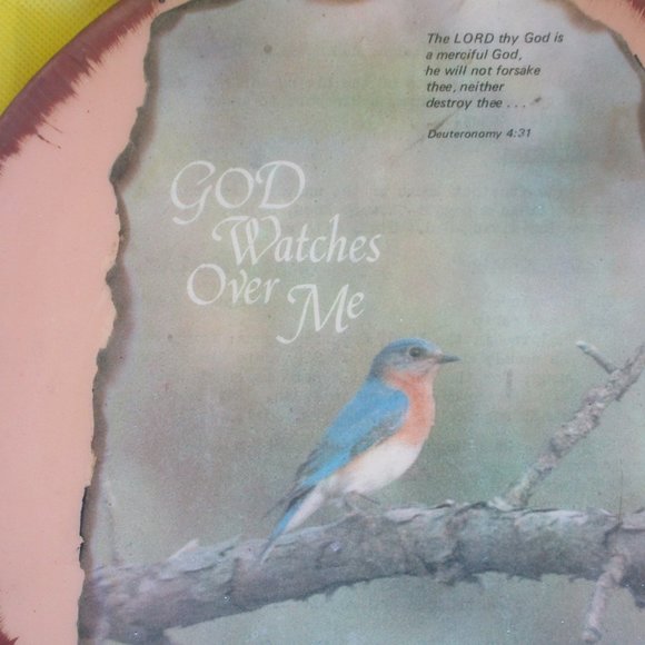 Pottery Religious Plate Decorate Religious God Watch Over Me Wall Hanger Plate - Picture 4 of 8